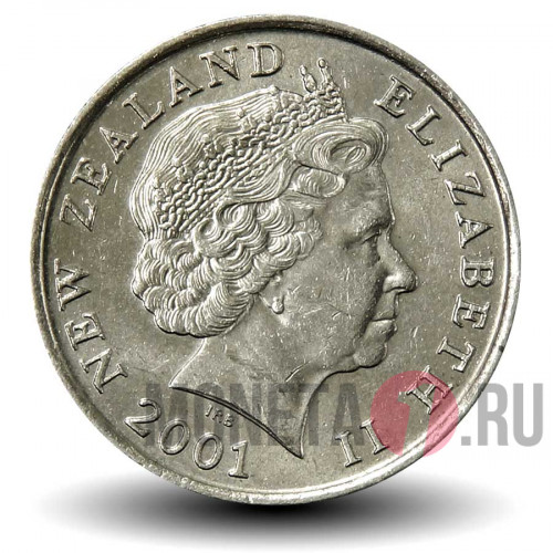 10 центов 2001 года - Новая Зеландия - Маска Маори