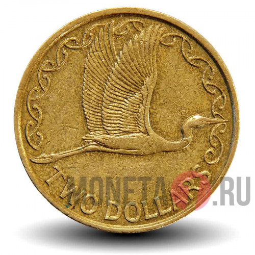 2 доллара 1991 года - Новая Зеландия - Белая цапля