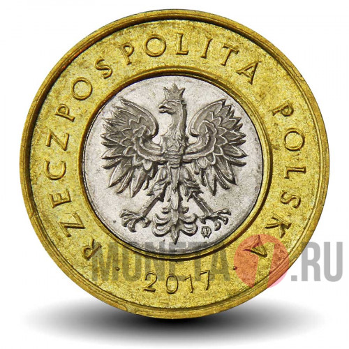 2 злотых 2017 года - Польша