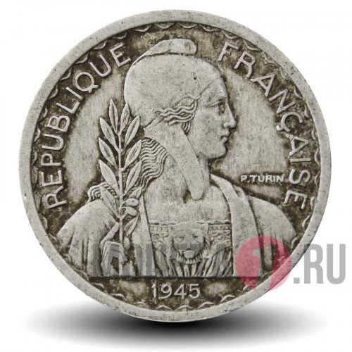 20 сантимов 1945 года - Французский Индокитай - Без отметки монетного двора