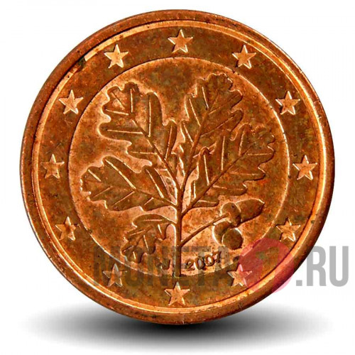 1 евроцент 2007 года - Германия - J