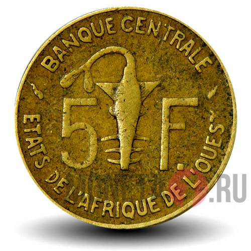 5 франков BCEAO CFA 1984 года - Западно-Африканские штаты