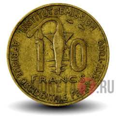 10 франков 1957 года - Французская Западная Африка (Того)