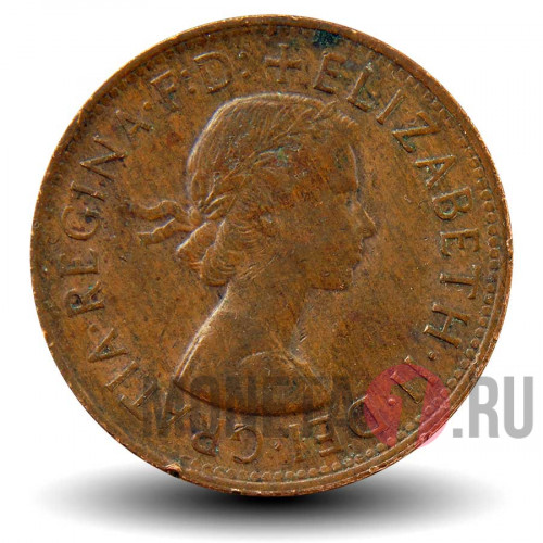 1 пенни 1958 года - Австралия - Кенгуру (без точки после "PENNY")