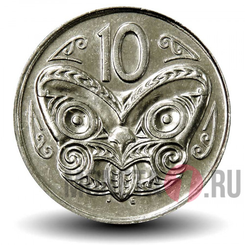 10 центов 1988 года - Новая Зеландия - Маска Маори