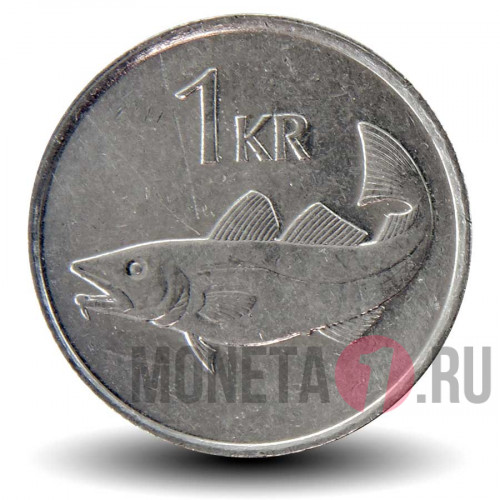 1 крона 1991 года - Исландия - Треска