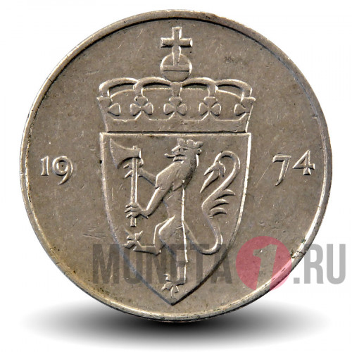 50 эре 1974 года - Норвегия - Олав V