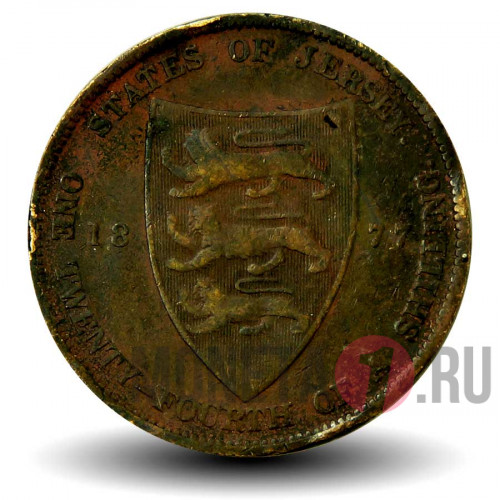 1/24 шиллинга 1877 года - Остров Джерси - H