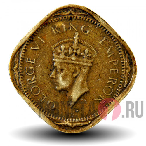 2 анны 1943 года - Британская Индия - George VI
