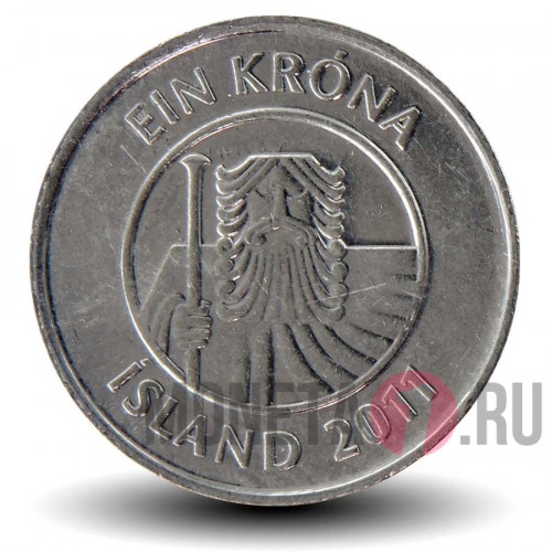 1 крона 2011 года - Исландия - Треска - XF