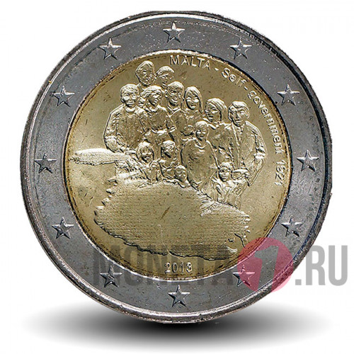 2 евро 2013 года - 100-летие Мальтийского Самоуправления