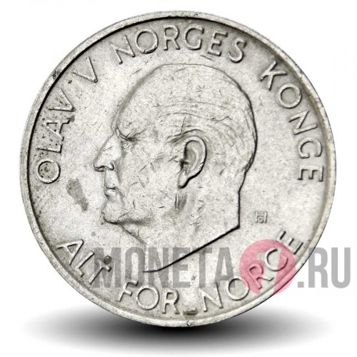 5 крон 1967 года - Норвегия - Король Олав V