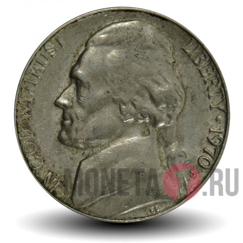 5 центов 1970 года - Усадьба Монтичелло (Monticello) - США - S
