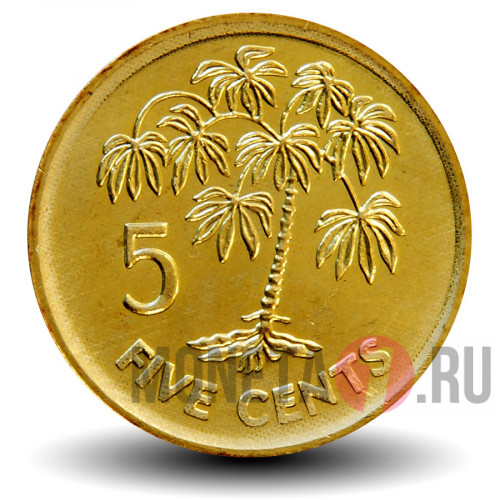 5 центов 2007 года - Сейшельские Острова - Растение Маниок