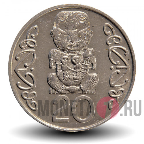 20 центов 1990 года - Новая Зеландия - Талисман Маори