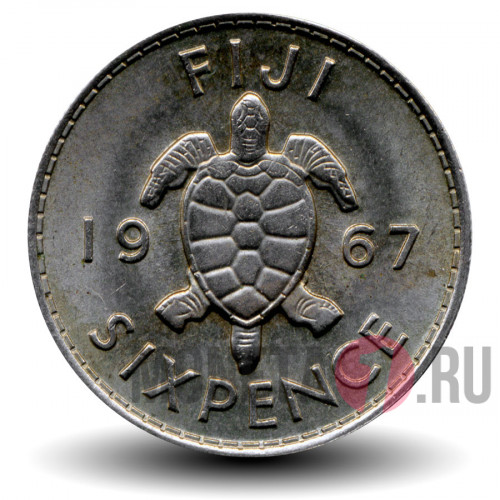 6 пенсов 1967 года - Черепаха - Фиджи