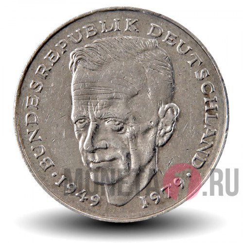 2 марки 1991 года - Курт Шумахер - ФРГ - J