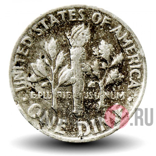 1 дайм 1972 года - США - Рузвельт - D