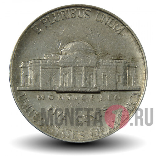 5 центов 1990 года - Усадьба Монтичелло (Monticello) - США - D