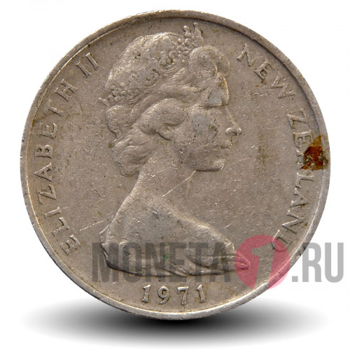 10 центов 1971 года - Новая Зеландия - Маска Маори