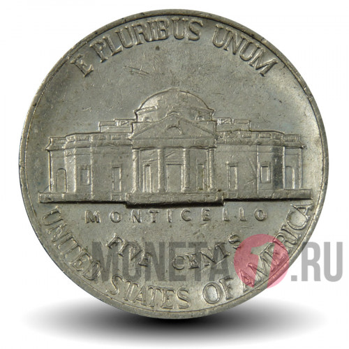5 центов 1987 года - Усадьба Монтичелло (Monticello) - США - D