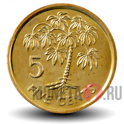 5 центов 2010 года - Сейшельские Острова - Растение Маниок