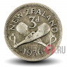 3 пенса 1936 года - Новая Зеландия - 2 дубины Пату - George V