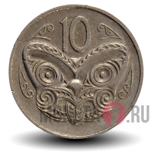 10 центов 1978 года - Новая Зеландия - Маска Маори