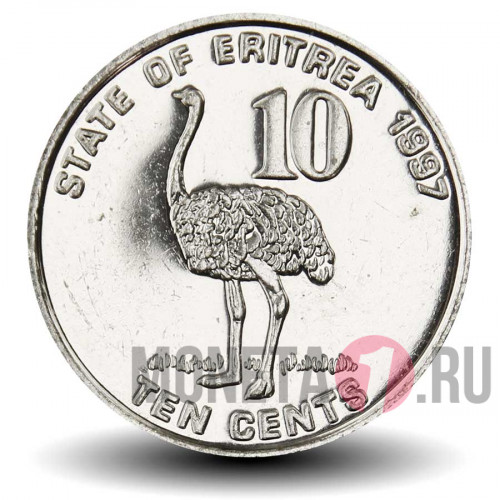 10 центов 1997 года - Эритрея - Страус
