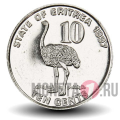 10 центов 1997 года - Эритрея - Страус
