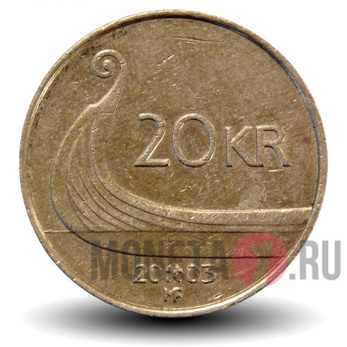 20 крон 2003 года - Норвегия - Древняя лодка