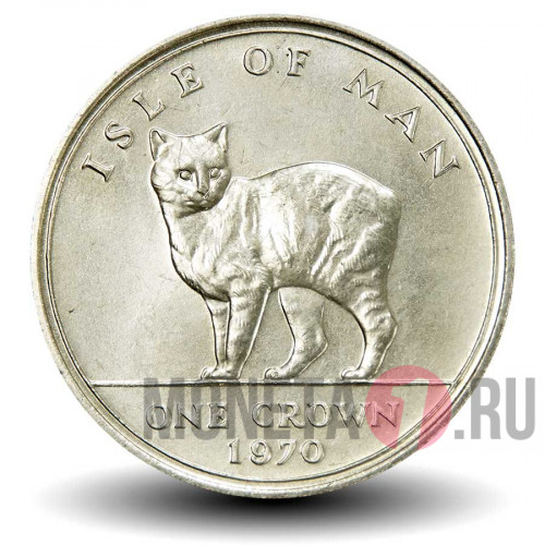 1 крона 1970 года - Кошка Мэнкс - Остров Мэн