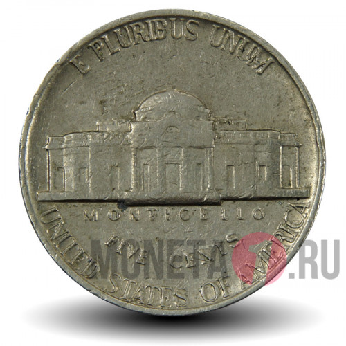 5 центов 1980 года - Усадьба Монтичелло (Monticello) - США - P