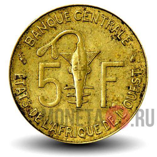 5 франков BCEAO CFA 1982 года - Западно-Африканские штаты