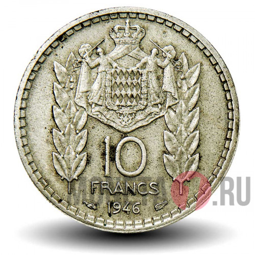 10 франков 1946 года - Монако - Луи II