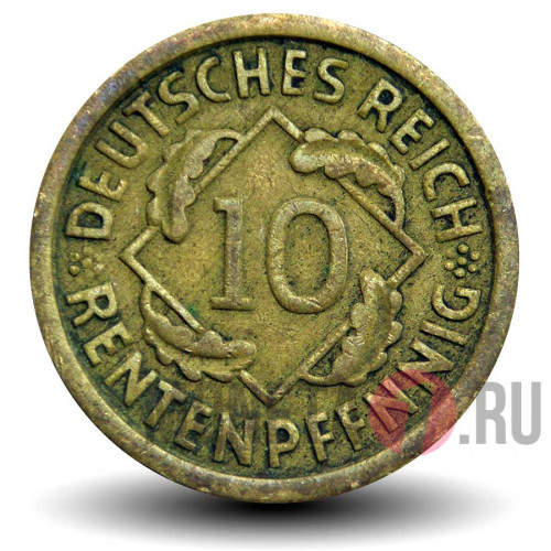 10 рентных пфеннигов 1923 года - Веймарская Республика - G