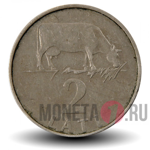 2 лата 1992 года - Латвия - Корова