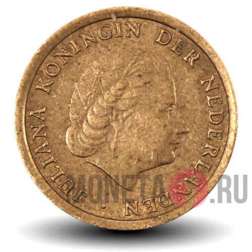 1 цент 1969 года - Нидерланды - Юлиана (рыба)