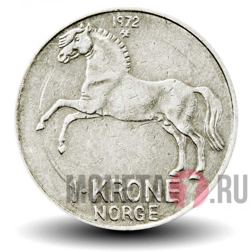 1 крона 1972 года - Норвегия - Лошадь