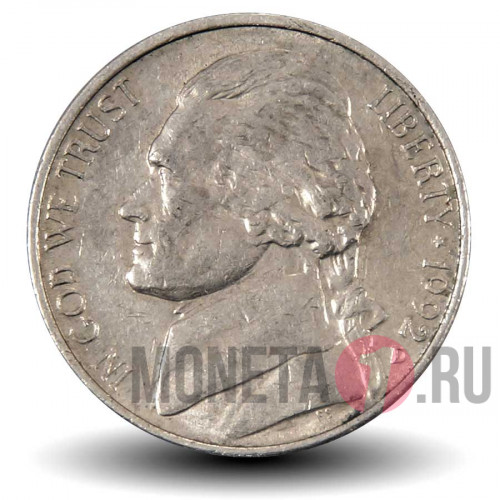 5 центов 1992 года - Усадьба Монтичелло (Monticello) - США - D