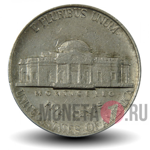 5 центов 1986 года - Усадьба Монтичелло (Monticello) - США - P