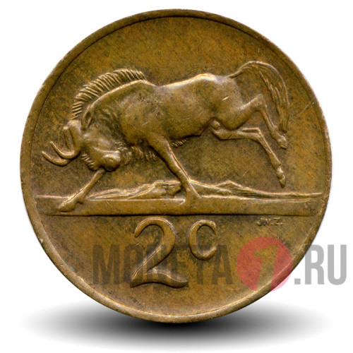 2 цента 1981 года - ЮАР - Антилопа Гну