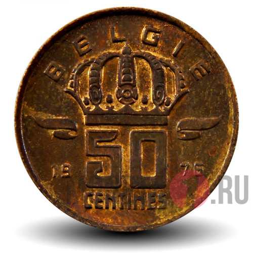 50 сантимов 1976 года - Бельгия - Бодуэн I - BELGIE