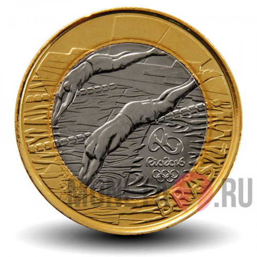 1 реал 2014 год - Плавание - Олимпийские игры в Рио - Бразилия