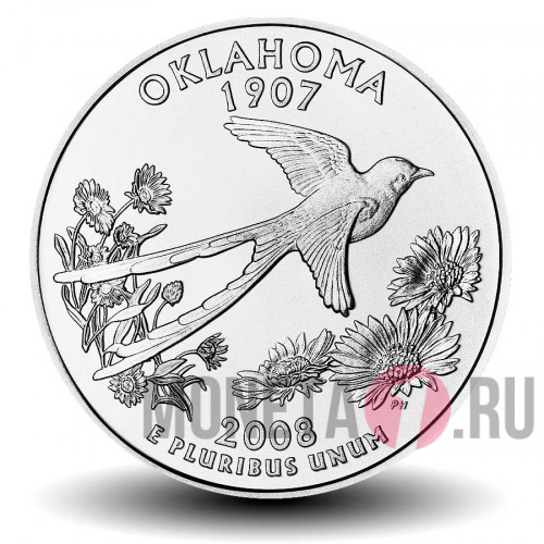 Quarter США 2008 год - Оклахома - D