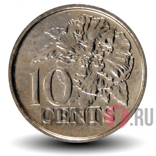 10 центов 2008 года - Тринидад и Тобаго - Гибискус