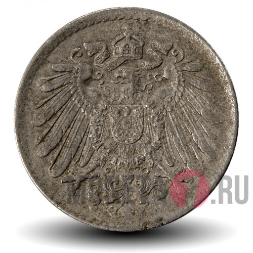 5 пфеннигов 1917 года - Германская Империя - Вильгельм II - D