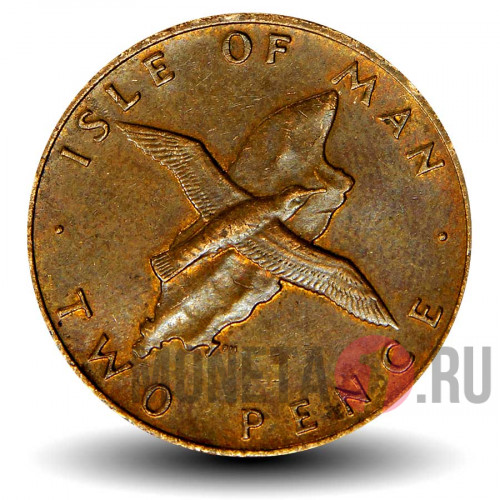 2 пенса 1977 года - Остров Мэн - Буревестник