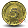5 пфеннигов 1986 года - ФРГ - Дуб - D