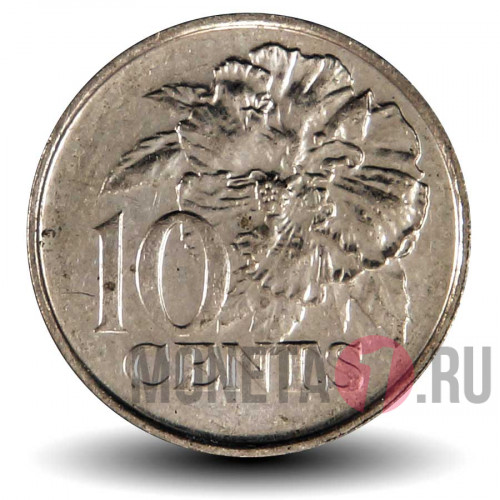 10 центов 2012 года - Тринидад и Тобаго - Гибискус